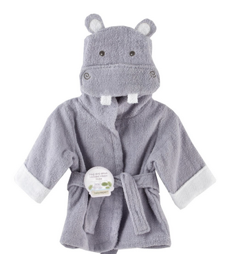 Baby Aspen小河馬款寶寶浴袍Baby Aspen “Hug-alot-amus” Hooded Hippo Robe, Lavender, 0-9 Months